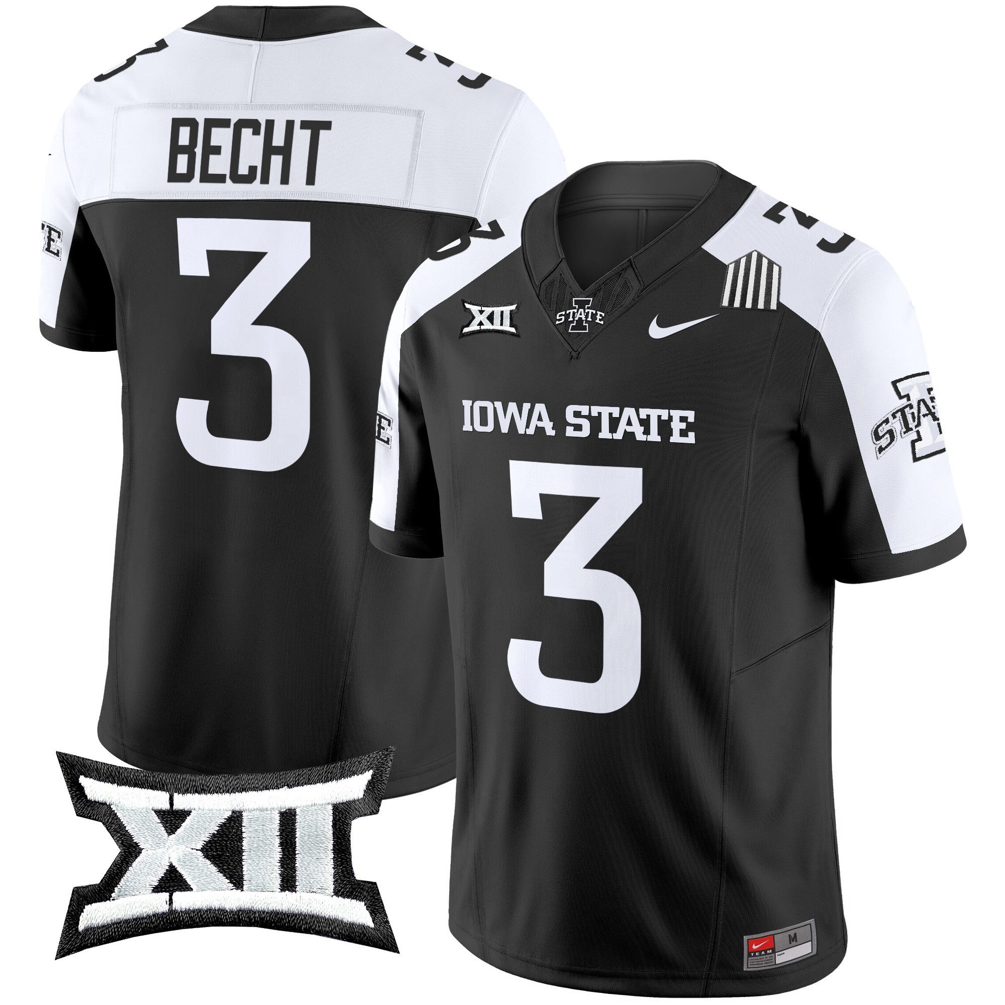 Men Iowa State Cyclones #3 Becht Black Nike 2024 Vapor Limited NCAA Jersey->more ncaa teams->NCAA Jersey
